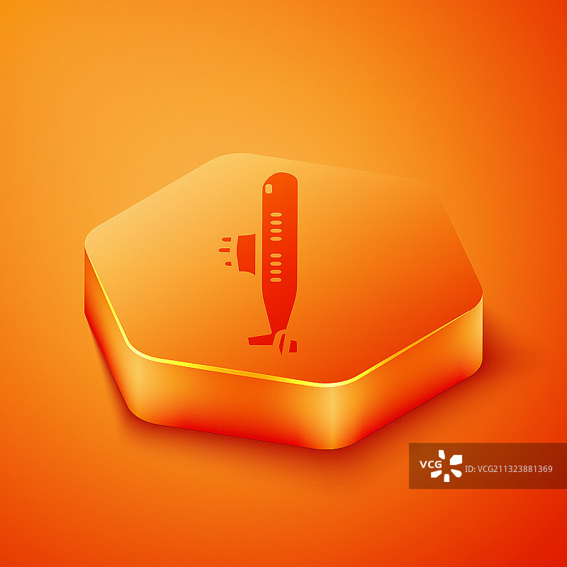 2.5D橙色背景潜艇图标图片素材