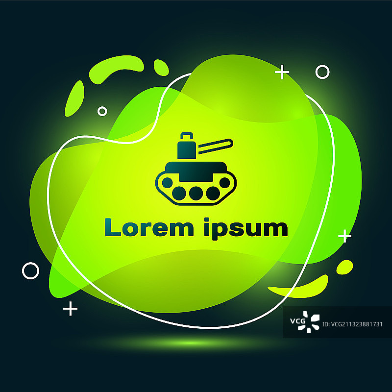 黑色背景上的黑色军用坦克图标图片素材