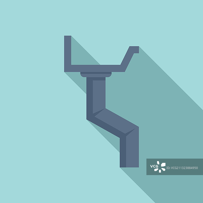 铁制排水沟图标扁平风格图片素材