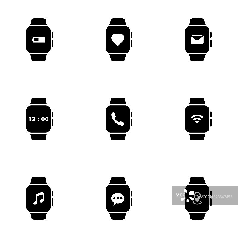 智能手表主题简约图标合集图片素材