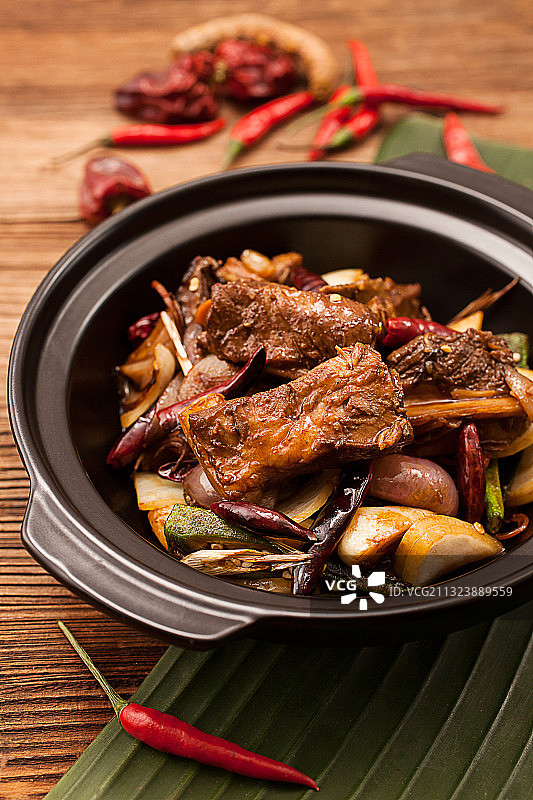 排骨茄子煲图片素材