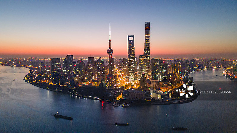 上海陆家嘴日出图片素材