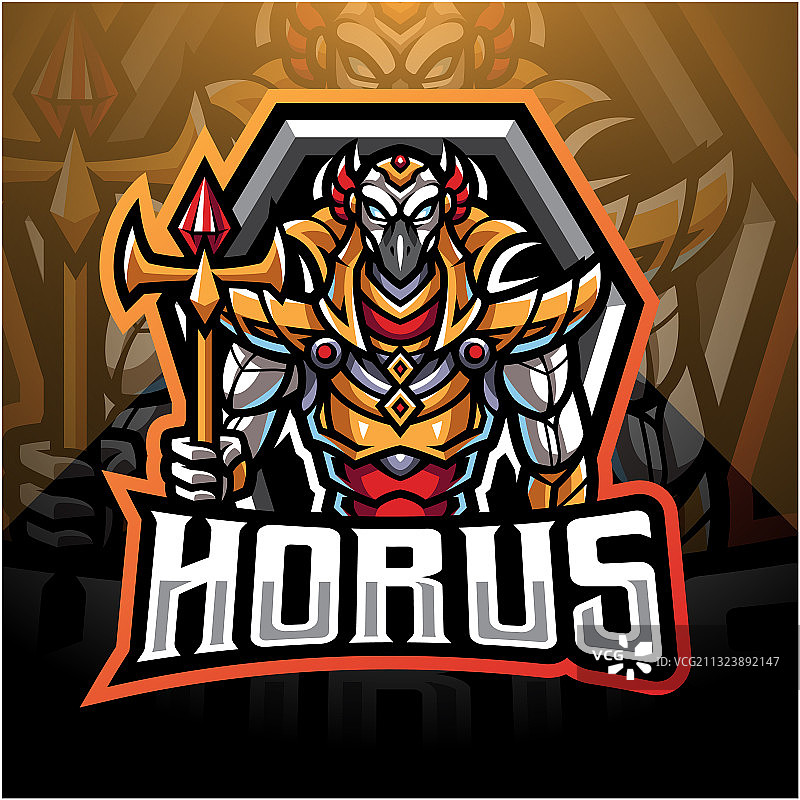 荷鲁斯电竞吉祥物Logo设计图片素材