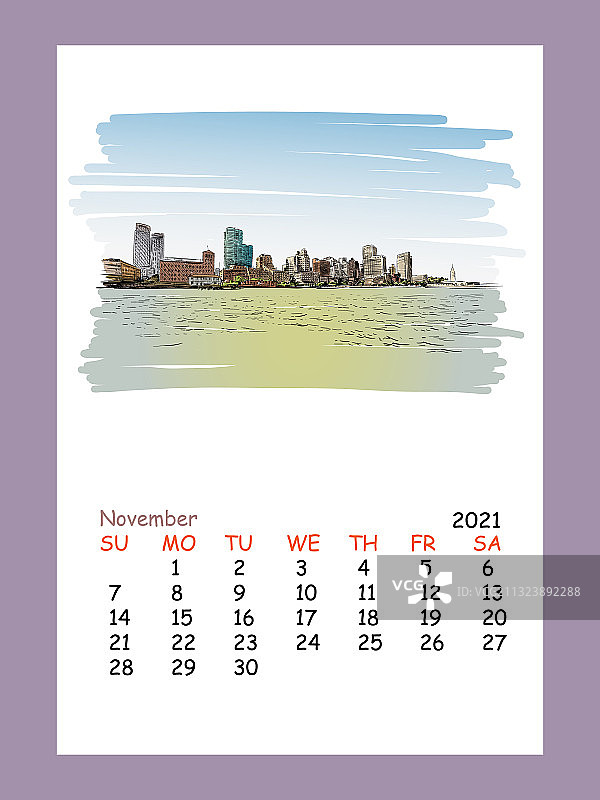 2021年11月日历表布局图片素材