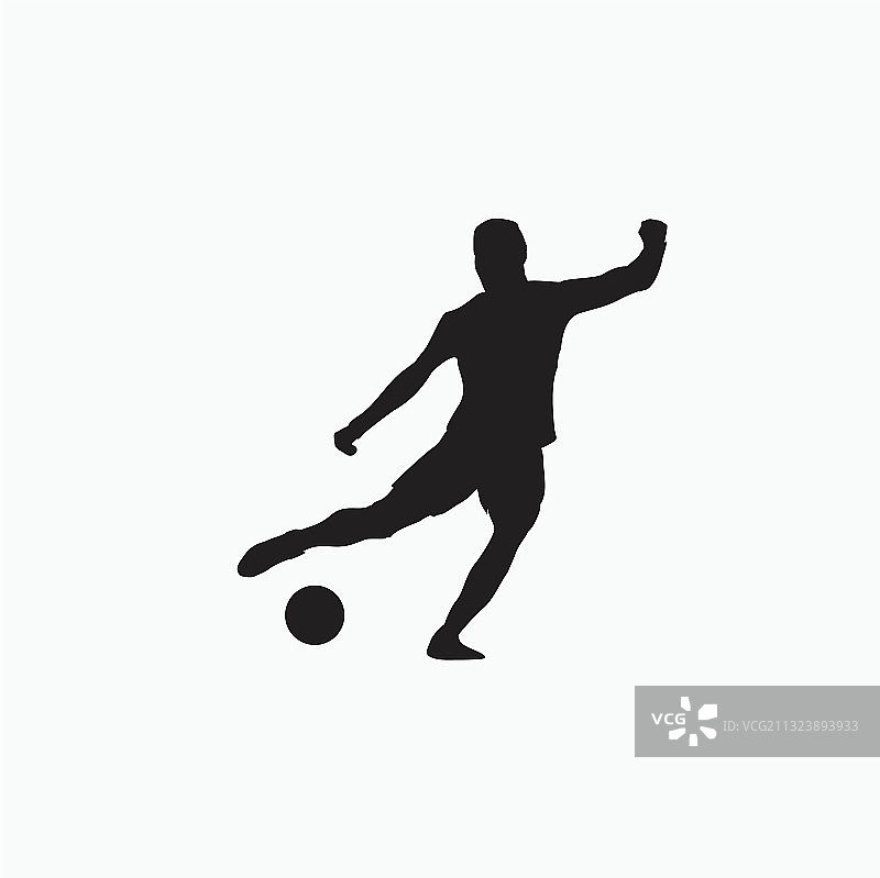 足球中的速度与射门-剪影图片素材