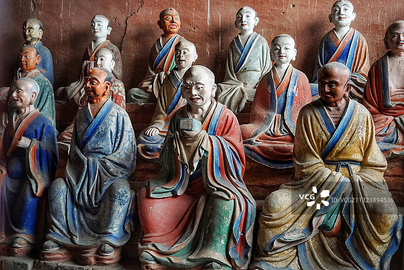 山西五台山佛光寺佛像图片素材