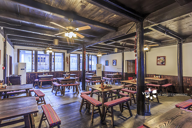 中式餐厅内景图片素材