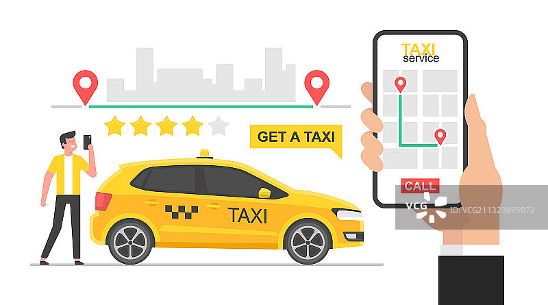 在线出租车概念图片素材