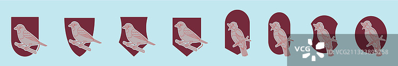 卡通夜莺鸟图标设计图片素材