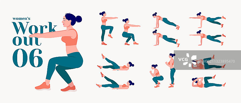 女性锻炼套装图片素材