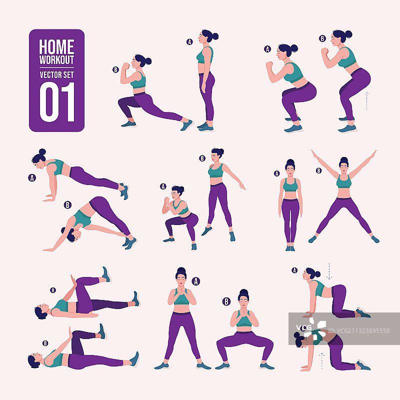 女性锻炼套装图片素材