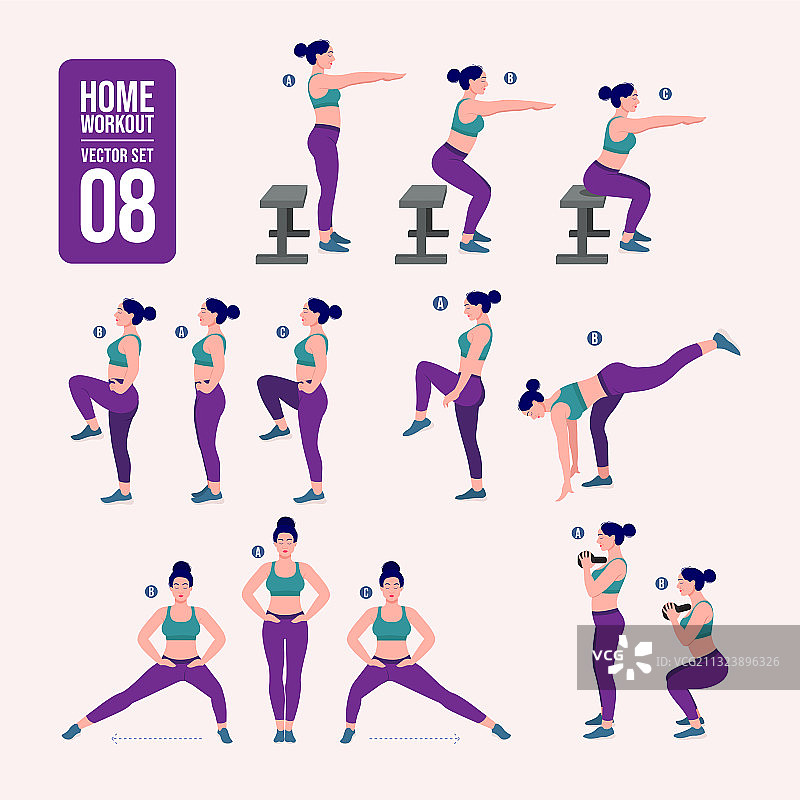 女性锻炼套装图片素材