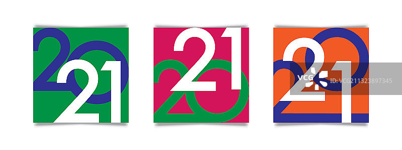 2021新年快乐海报创意概念图片素材