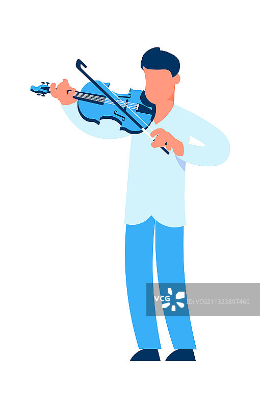 卡通小提琴手与乐谱图片素材