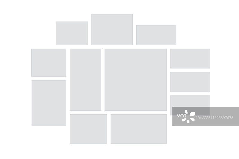 灰色方块拼贴模型情绪板模板图片素材