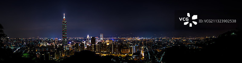 台北的夜景，摄于台北象山图片素材