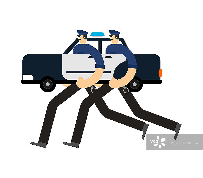 警车巡逻，车内警官图片素材