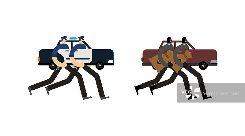 警车追逐劫匪图片素材