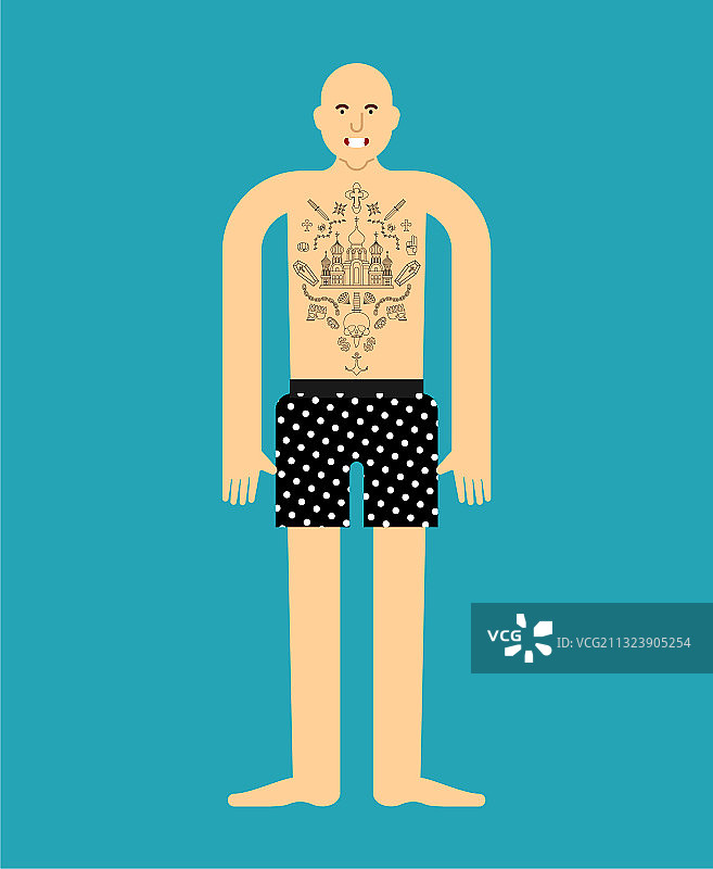 有纹身的俄罗斯囚犯图片素材