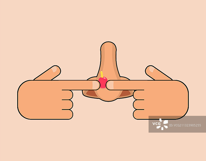 挤压鼻子上的粉刺图片素材