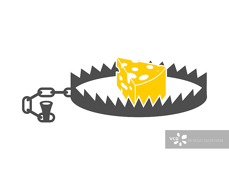 捕熊陷阱和奶酪金属捕兽器图片素材