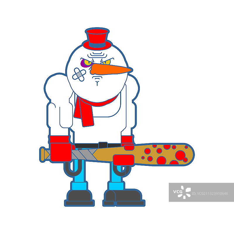 流氓雪人欺负圣诞老人助手图片素材