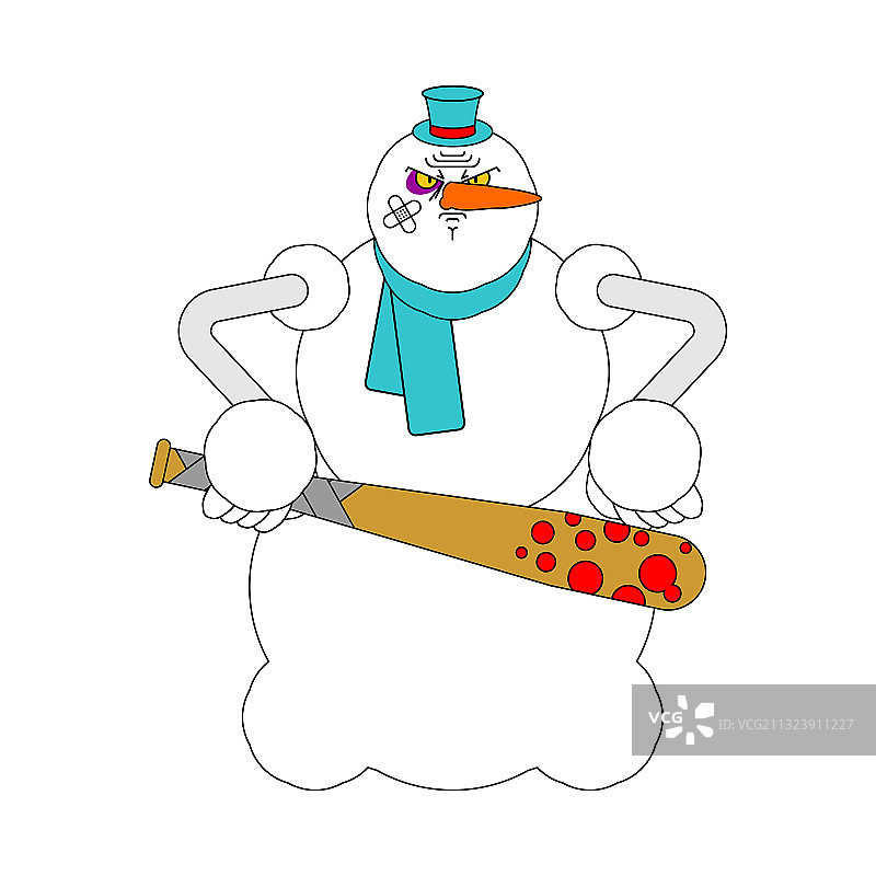 流氓雪人欺负圣诞老人助手图片素材