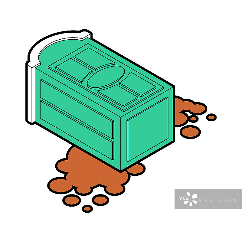 便携式厕所倒塌泄漏图片素材