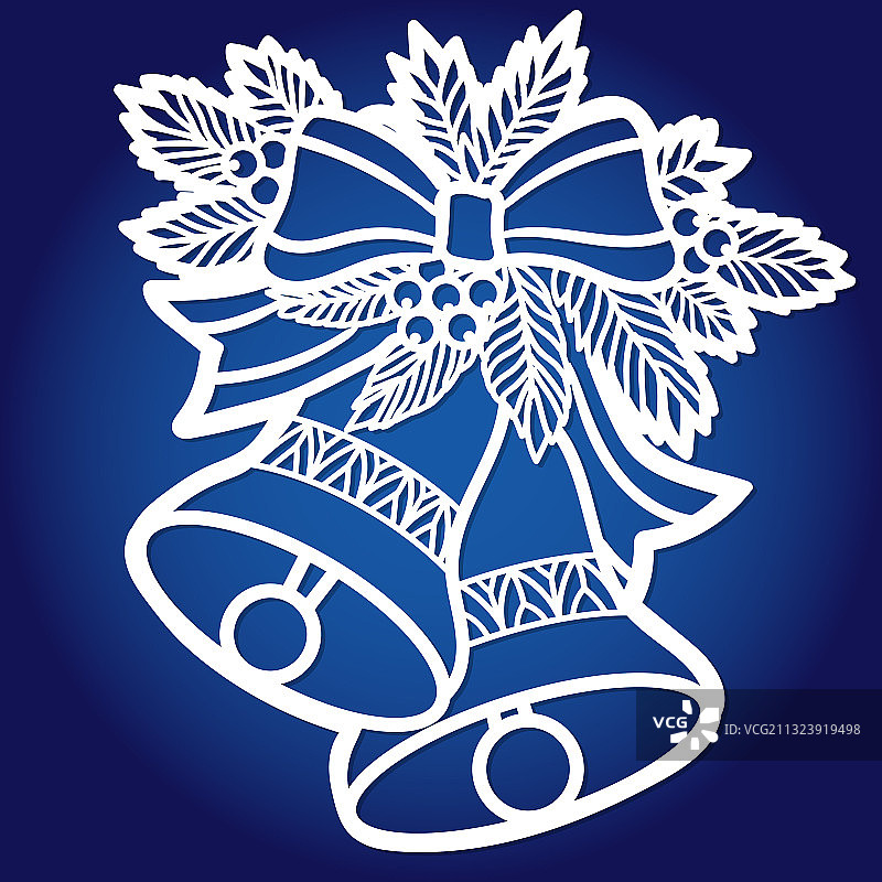 圣诞铃铛激光切割模板图片素材