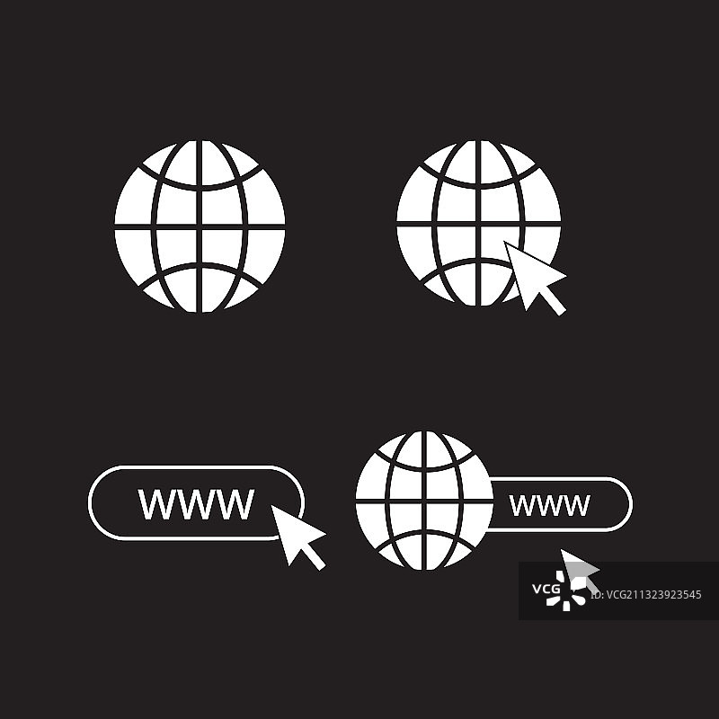 4个简约www图标图片素材