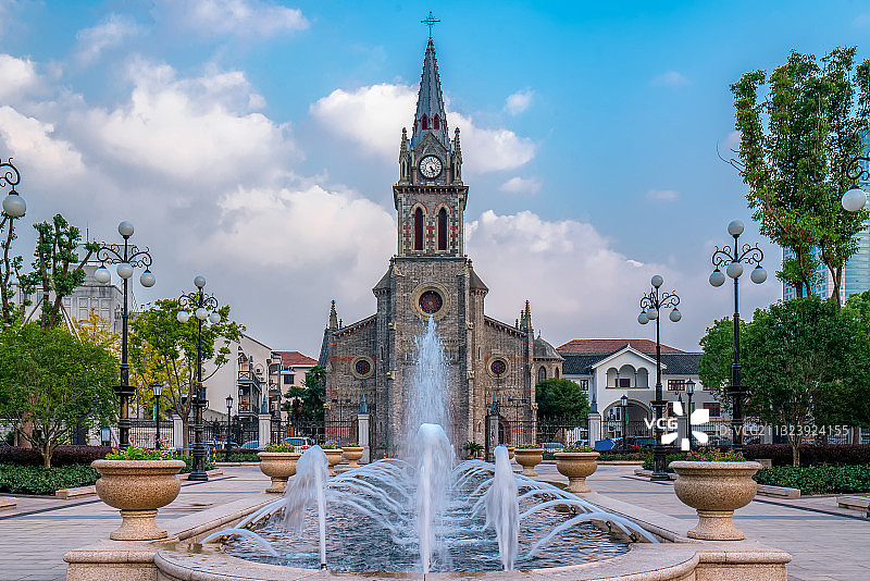 宁波三江口老外滩天主教堂图片素材