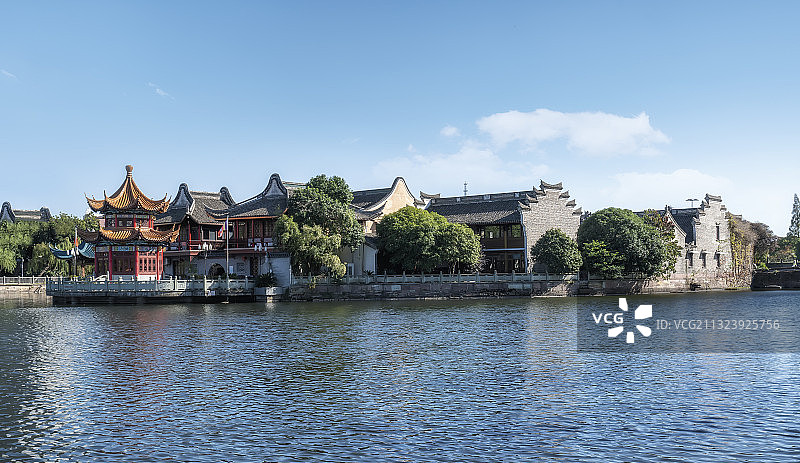 浙江宁波月湖公园古建筑景观图片素材