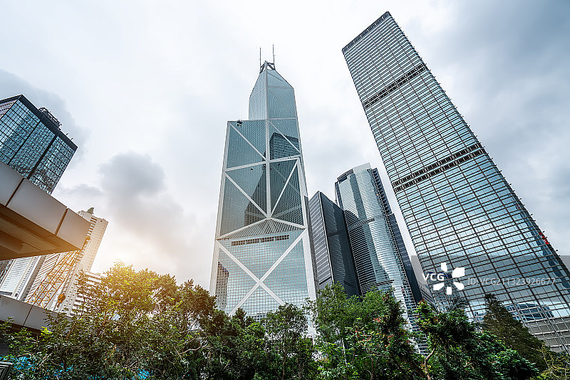 香港金融中心摩天大楼街景图片素材