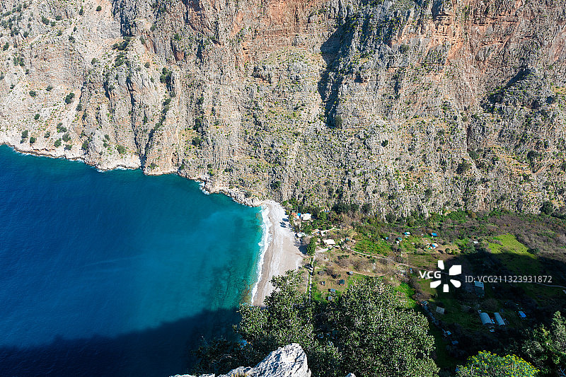 海边岩石高角度景观图片素材