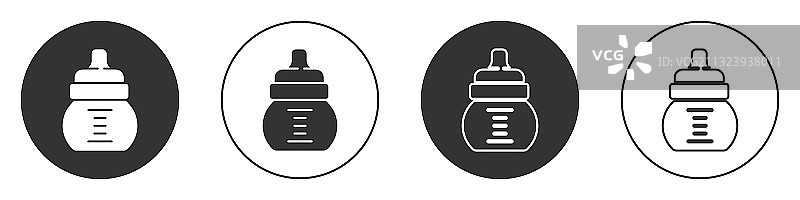 白色背景上的黑色瓶子图标图片素材