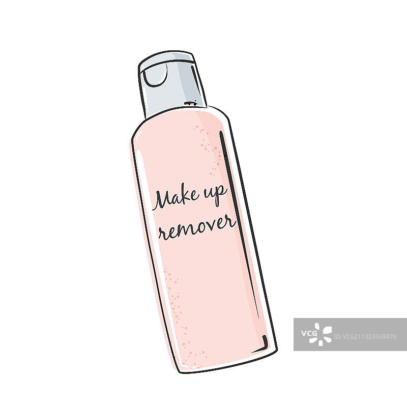 手绘风格卸妆液图片素材