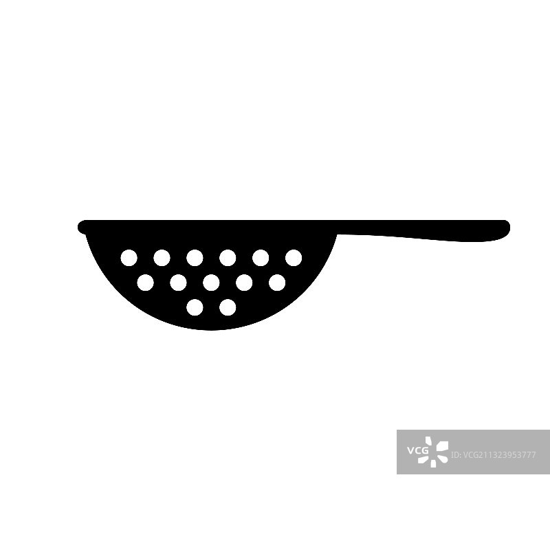 带手柄的筛子或滤器轮廓剪影图片素材