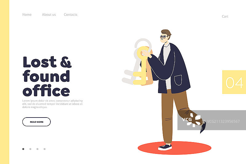 在线失物招领服务或办公页面图片素材