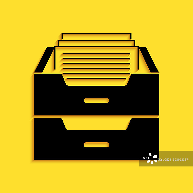 黑色文件抽屉图标图片素材