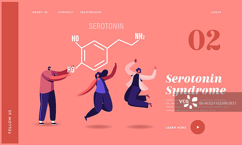 血清素着陆页模板人物图片素材