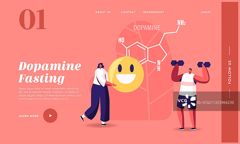 多巴胺着陆页模板人物图片素材
