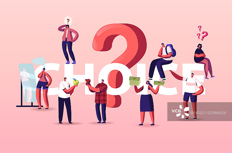 人们做出选择概念小人物图片素材