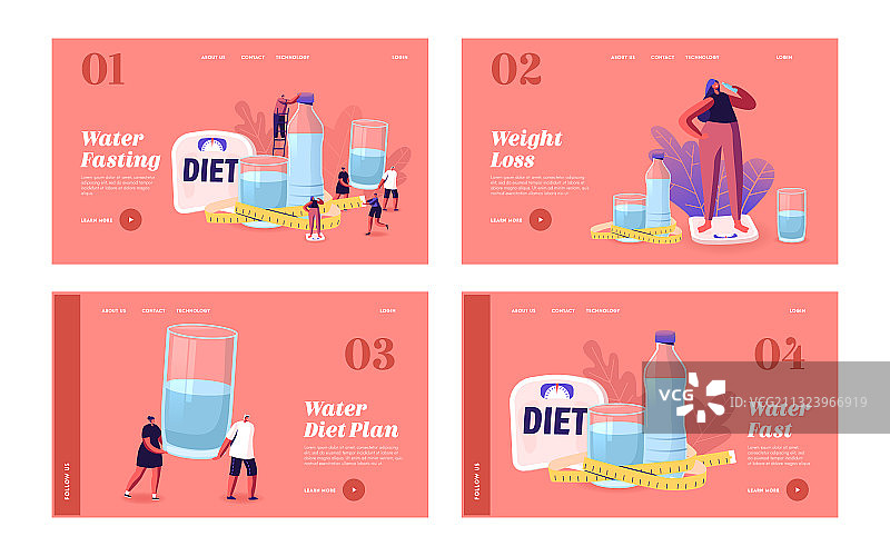 节食页面人物饮水图片素材