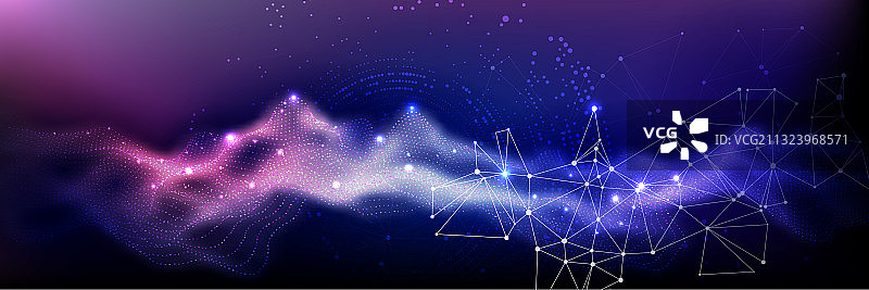 数字数据可视化多边形科学暗色背景图片素材