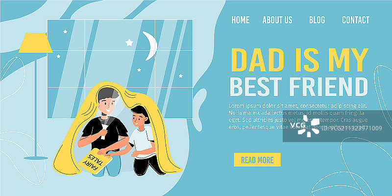 父子共度时光着陆页图片素材