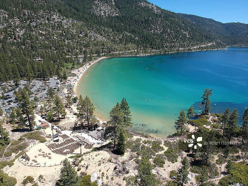 无人机拍摄太浩湖风景图片素材
