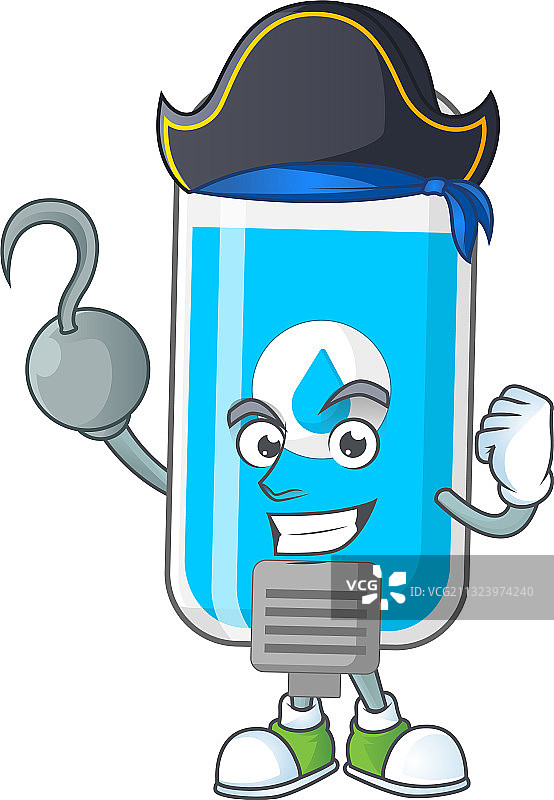 酷炫海盗与壁挂式洗手液和单手铁钩图片素材