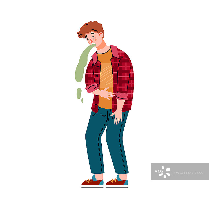 男人因食物中毒而呕吐图片素材