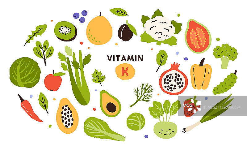 维生素K来源水果绿色食品素材合集图片素材