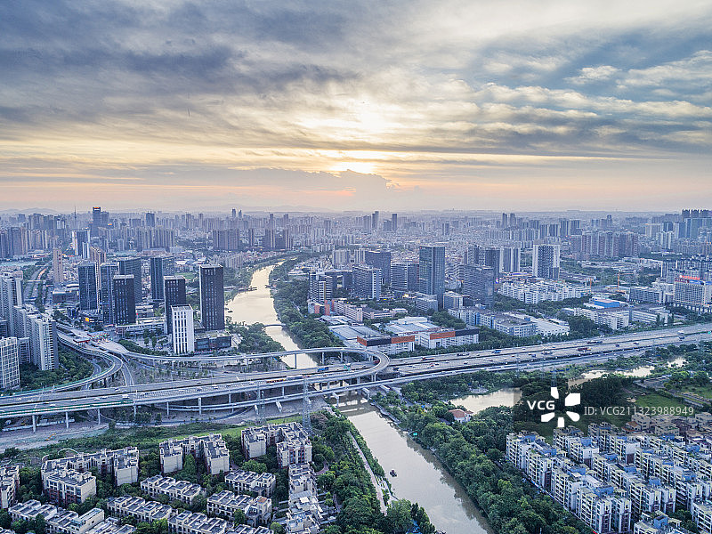 佛山市桂城街道城市天际线图片素材